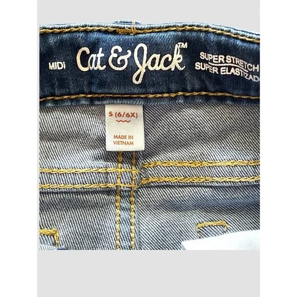 Lot of 3 Girls Denim Shorts Size Small (6/6X) Cat & Jack Copper Key Assorted - Picture 7 of 11